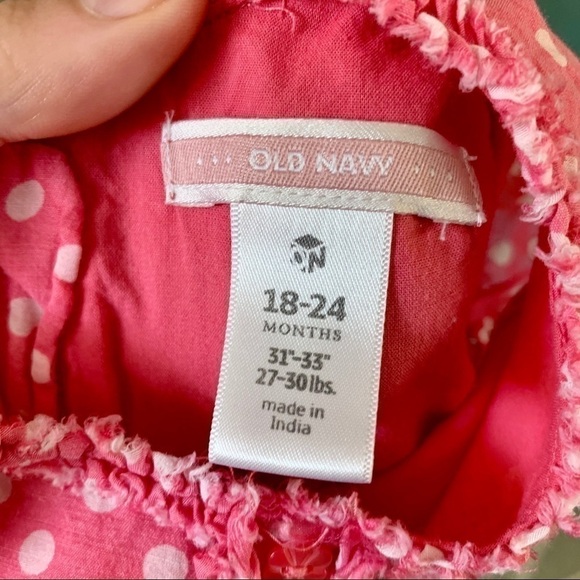 Old Navy Cotton Pink Polka Dot Dress 18-24 mo - Picture 4 of 6